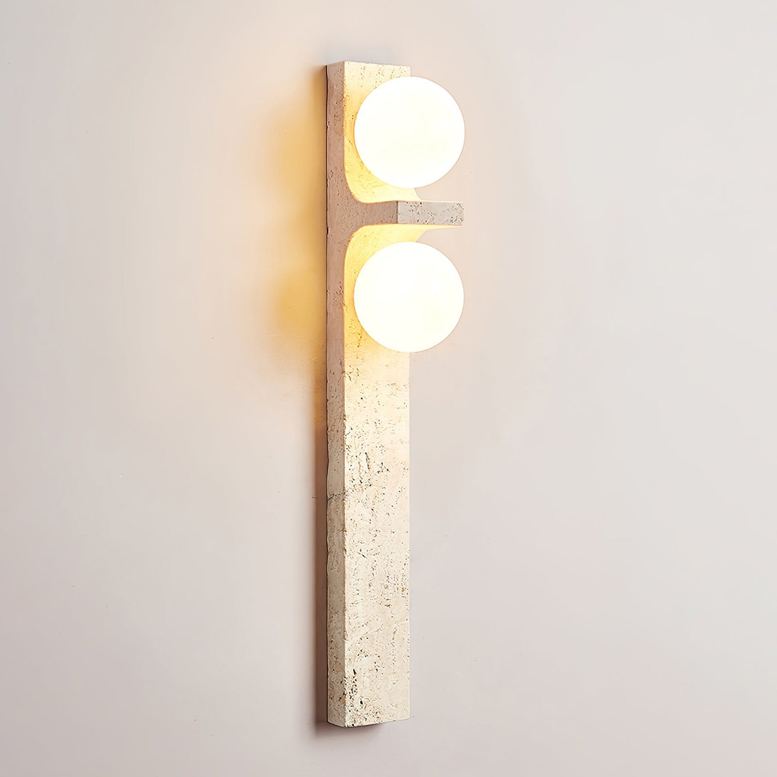 Eirikuvys Organic Modern Minimalist Travertine Wall Sconce - Neutralighting