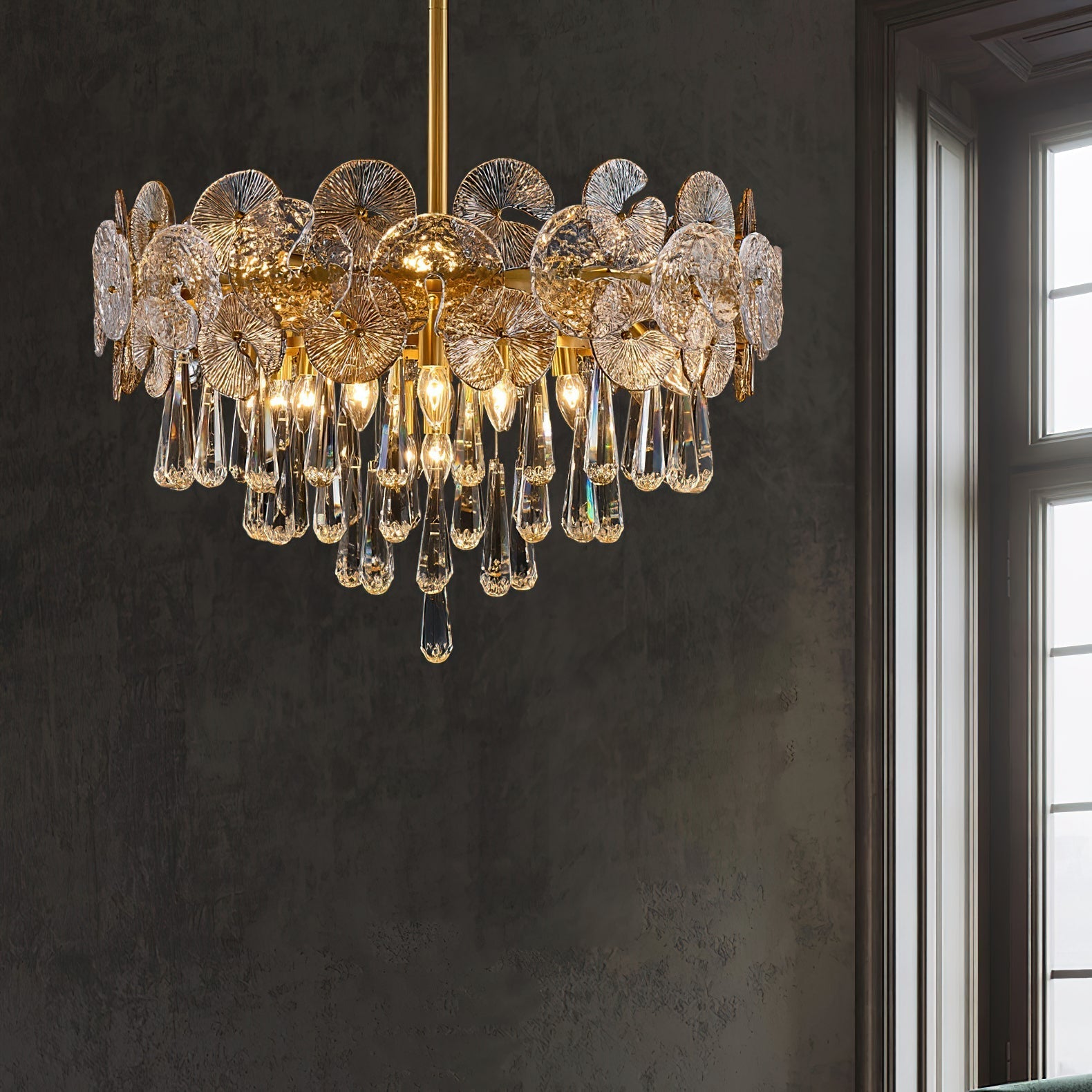 Caeluvyo Postmodern Luxury Elegance Crystal Chandelier - Neutralighting