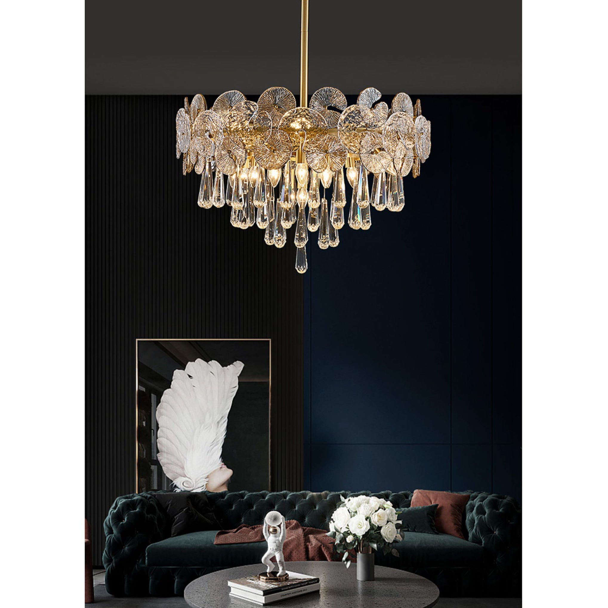 Caeluvyo Postmodern Luxury Elegance Crystal Chandelier - Neutralighting