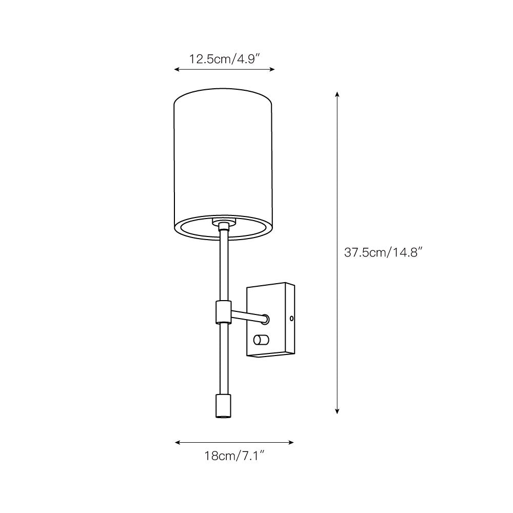 Eirikuvyo Modern Minimalist Metal Fabric Wall Lamp - Neutralighting