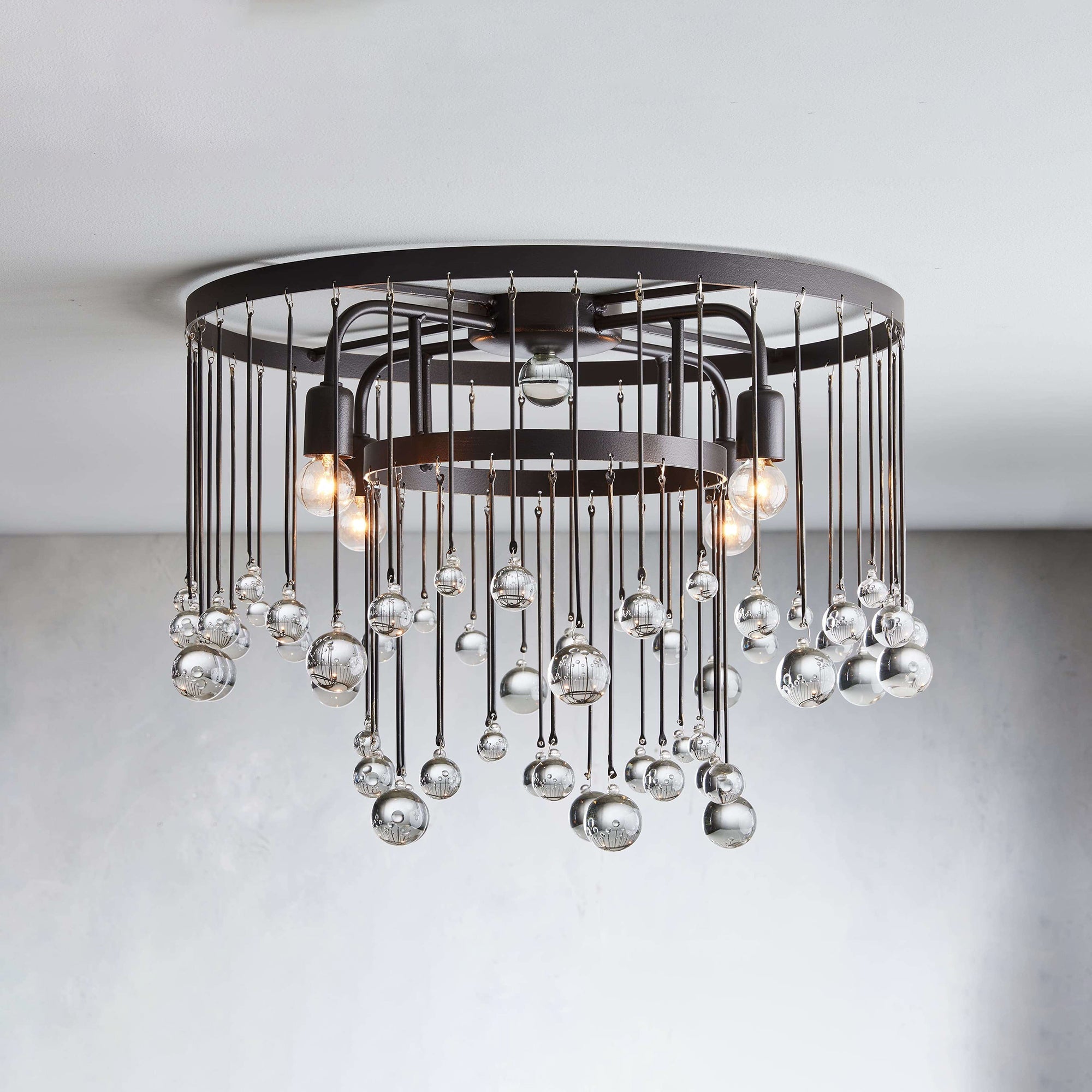Fljotuvyo Postmodern Luxury Brass Crystal Flush Mount Ceiling Lamp - Neutralighting