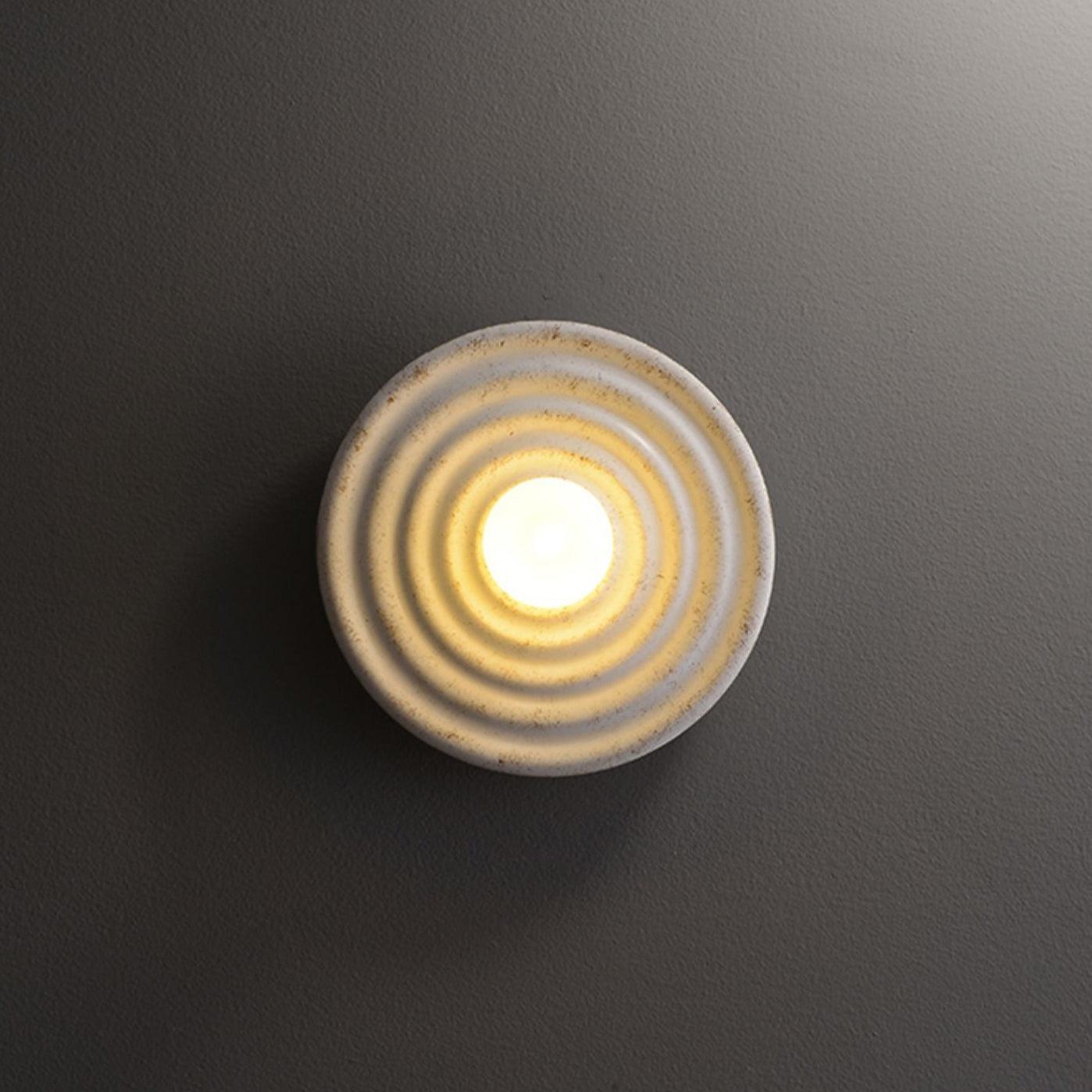 Wall Lamp Rippled Resin Round Shade Gentle Glow for Modern Spaces - Neutralighting