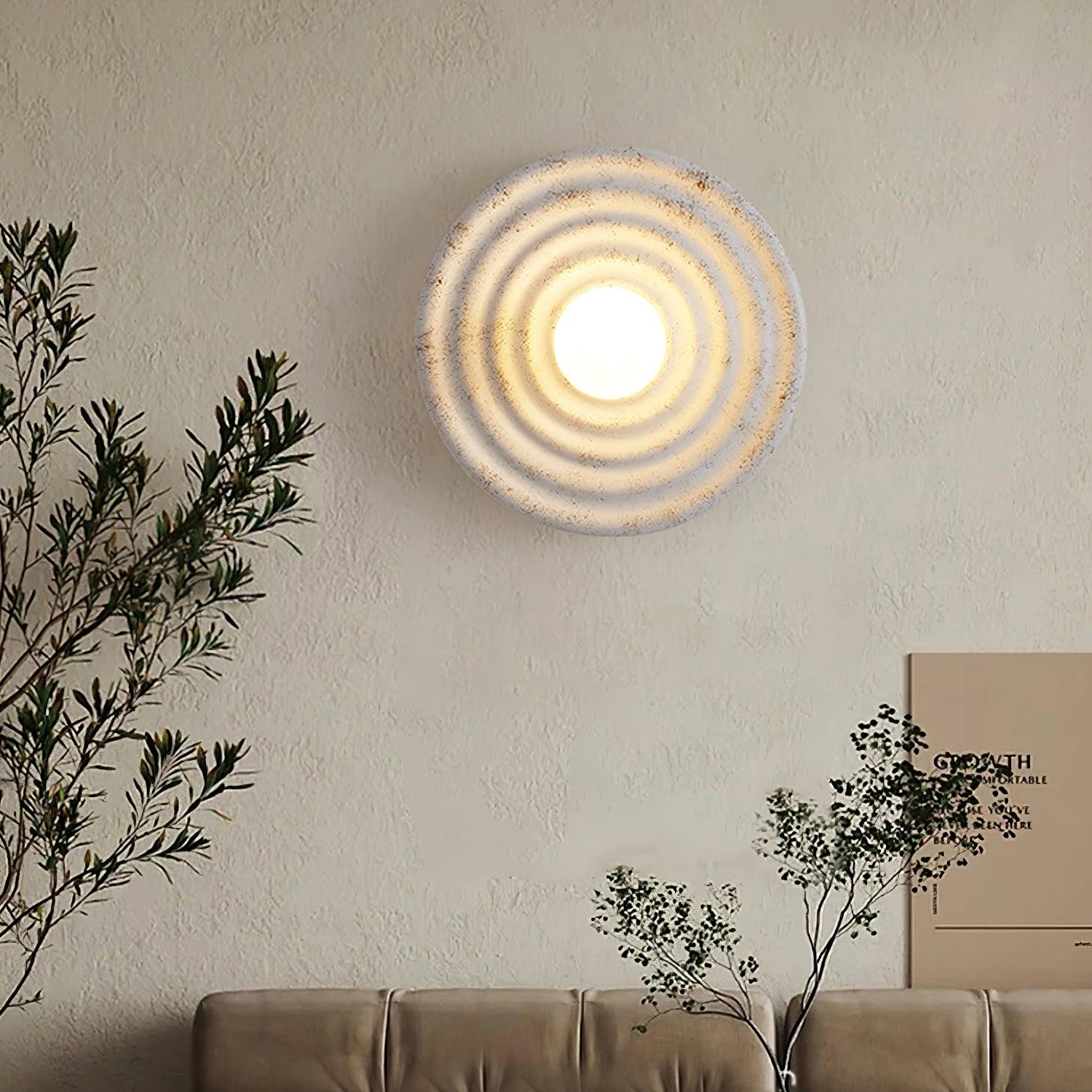 Wall Lamp Rippled Resin Round Shade Gentle Glow for Modern Spaces - Neutralighting