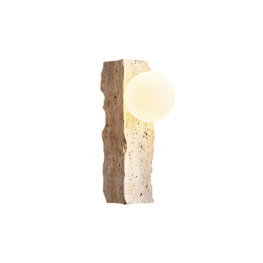 Aureum Modern Minimalist Glass Travertine Wall Lamp - Neutralighting