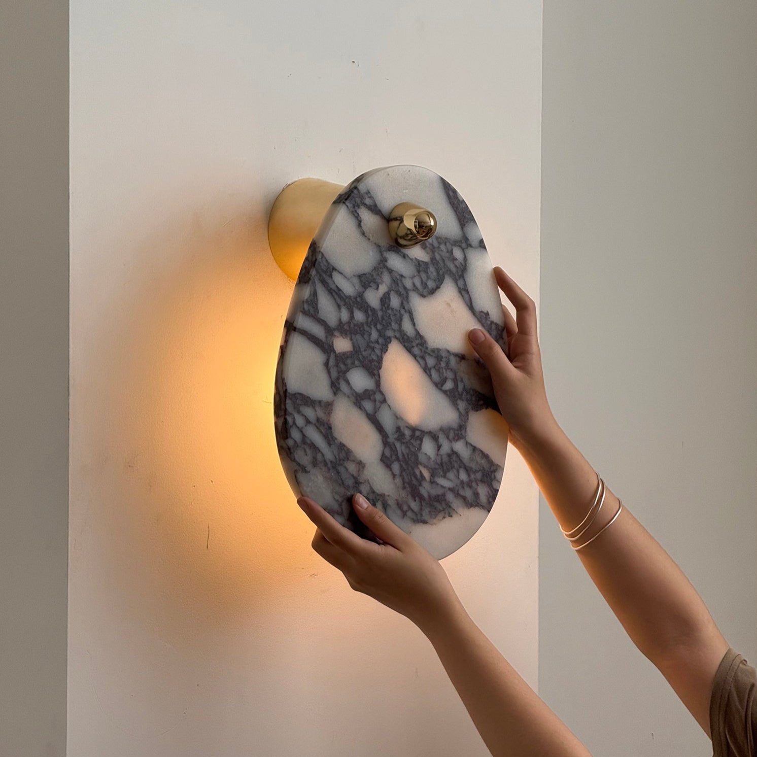 Norduvys Modern Luxurious Metal Marble Wall Lamp - Neutralighting