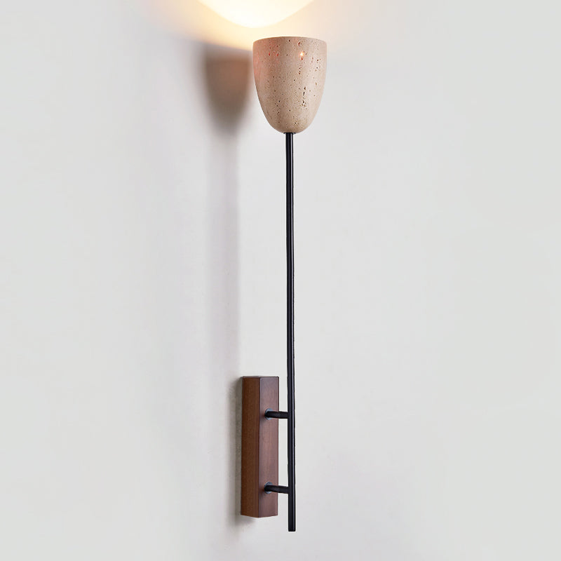 Kvennuvyo Modern Minimalist Walnut Metal Wood Wall Lamp - Neutralighting