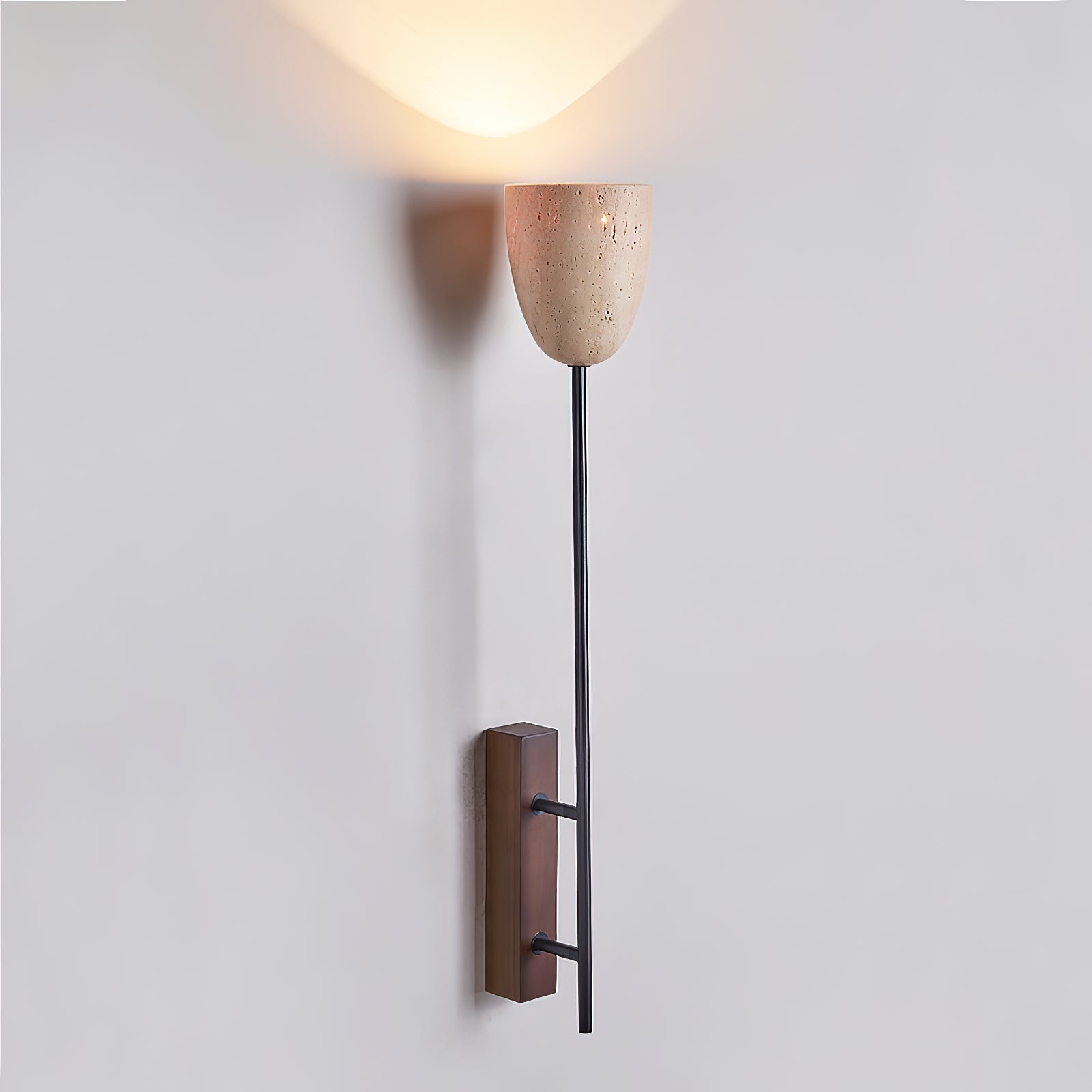 Kvennuvyo Modern Minimalist Walnut Metal Wood Wall Lamp - Neutralighting