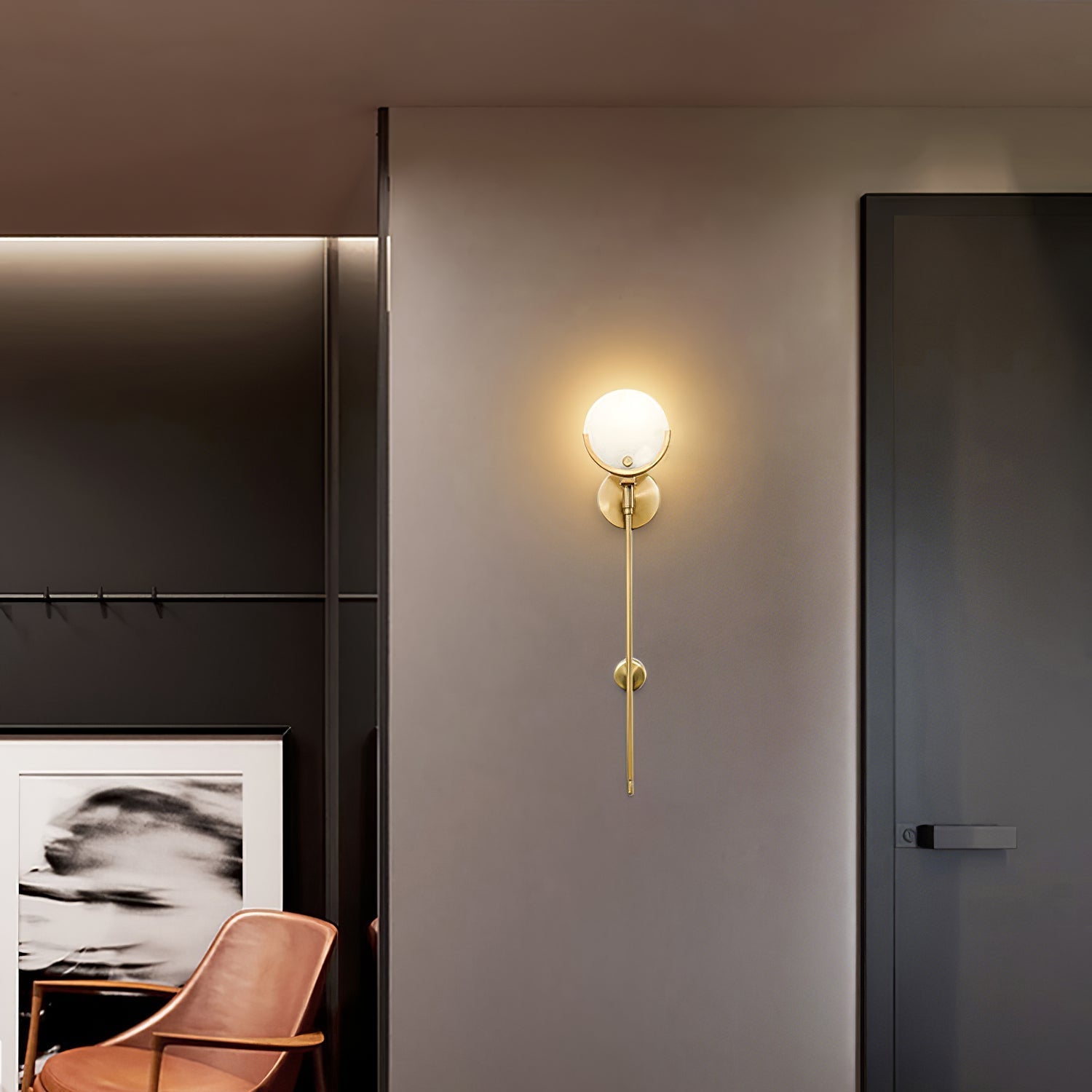 Bravi Brass Sconce Alabaster - Neutralighting