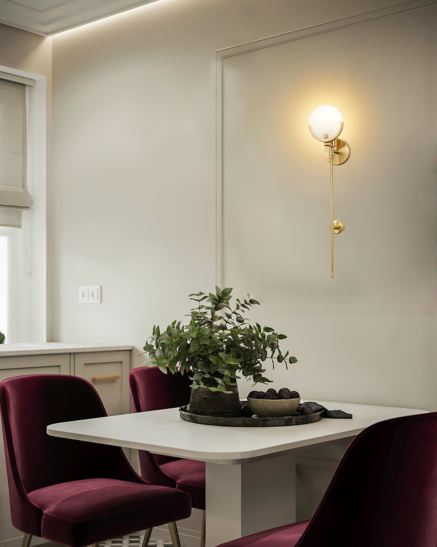 Ljomuvyo Modern Minimalist Brass Alabaster Sconce Wall Lamp - Neutralighting