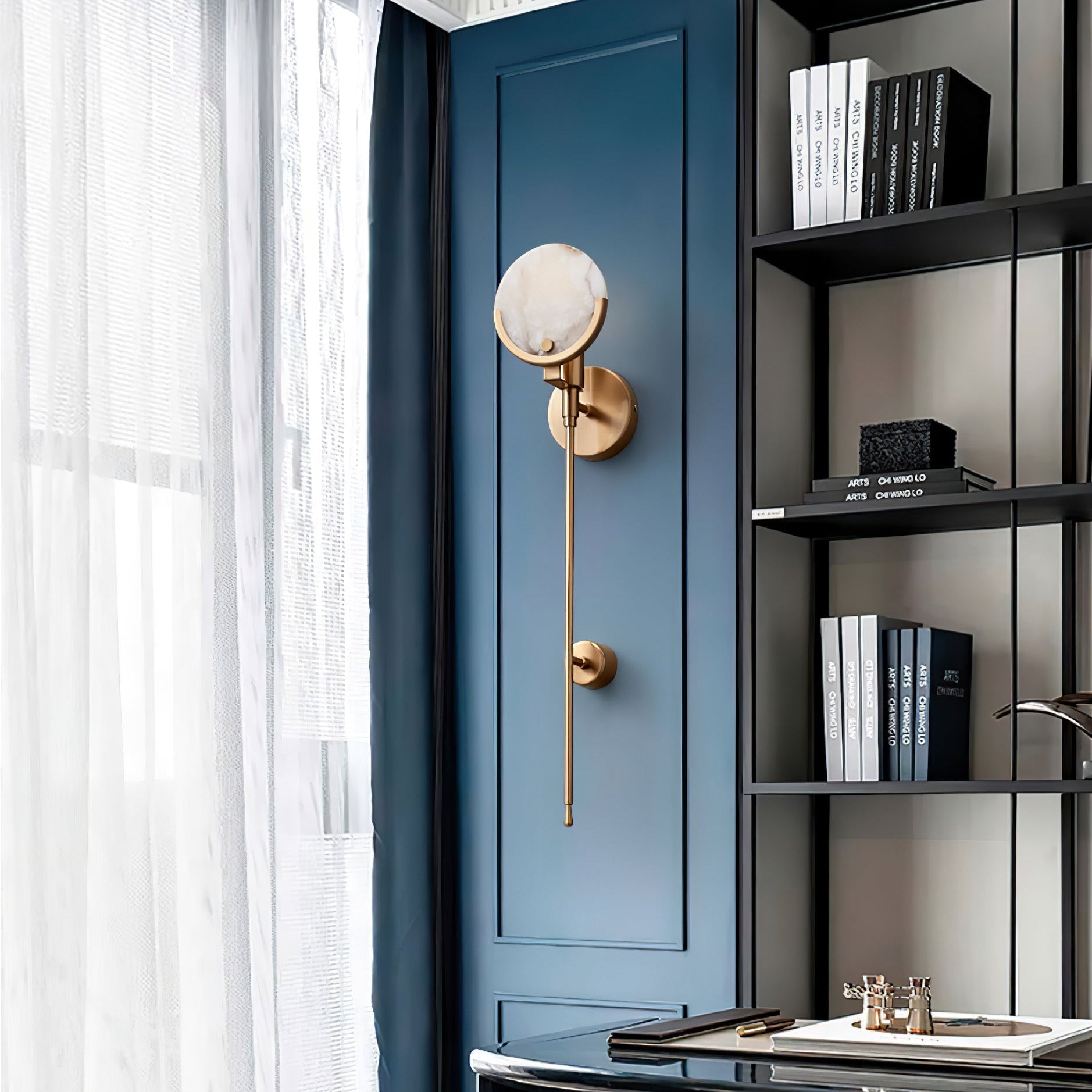 Bravi Brass Sconce Alabaster - Neutralighting