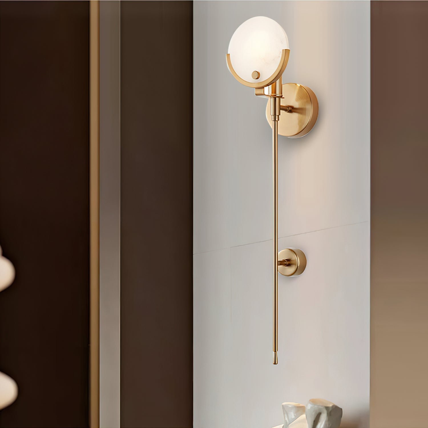 Bravi Brass Sconce Alabaster - Neutralighting