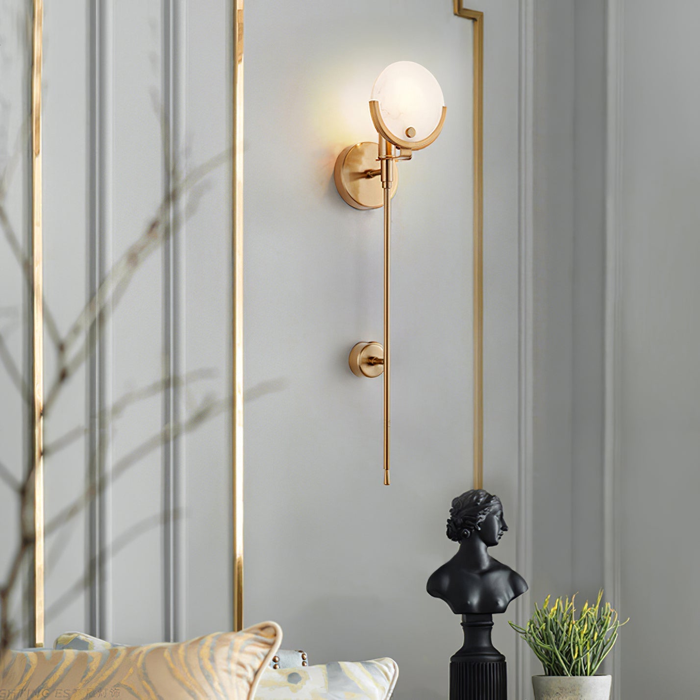 Bravi Brass Sconce Alabaster - Neutralighting