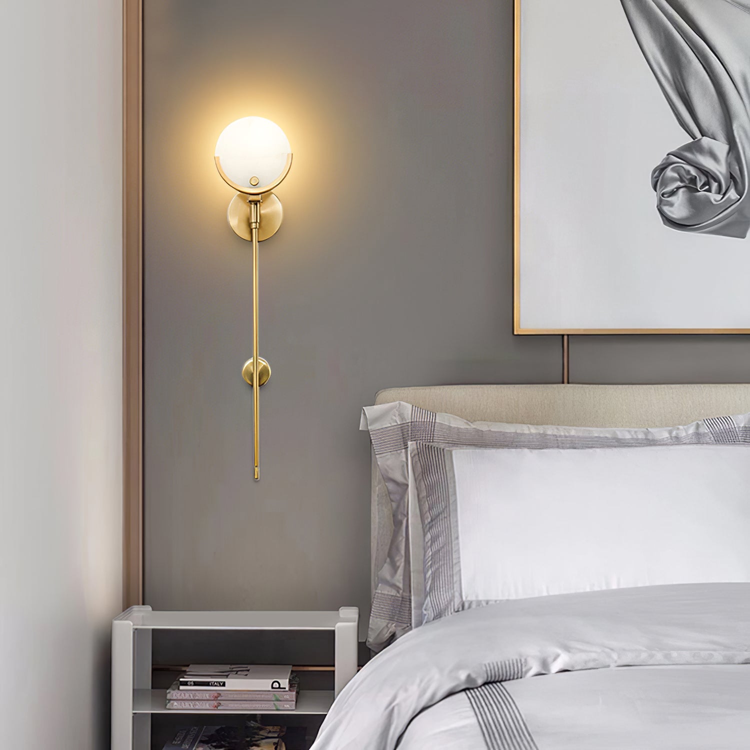 Bravi Brass Sconce Alabaster - Neutralighting