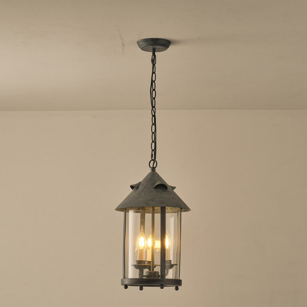 Tinduvyh Vintage Industrial Metal Glass Lantern Pendant Lamp - Neutralighting