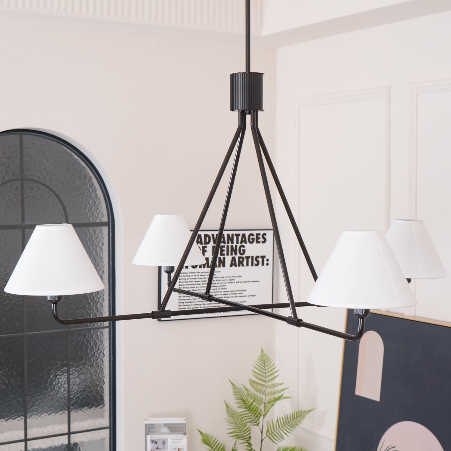 Ornuvyh Vintage Industrial Metal Fabric Chandelier - Neutralighting