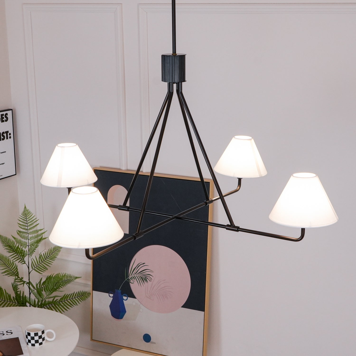 Ornuvyh Vintage Industrial Metal Fabric Chandelier - Neutralighting