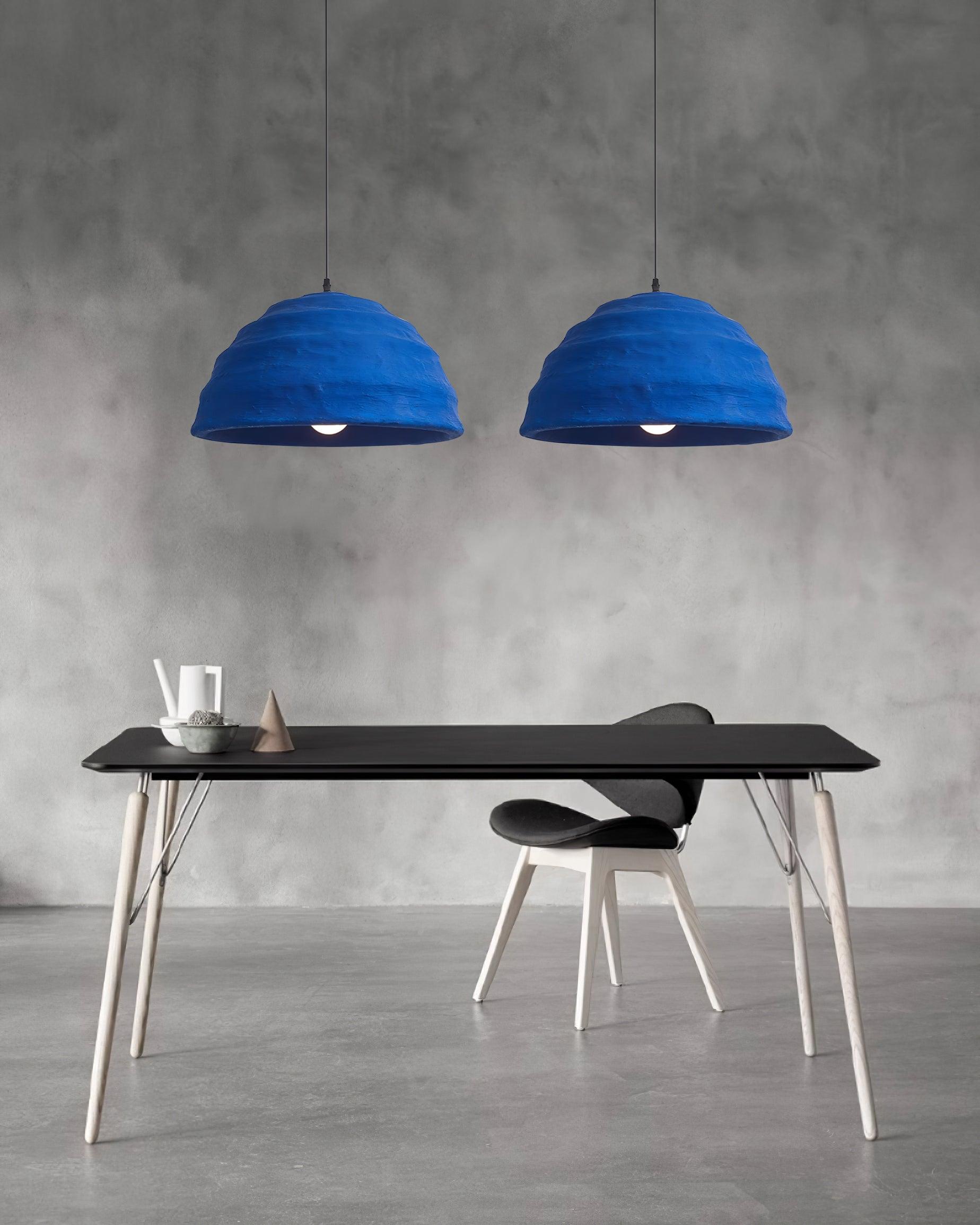 Pendant Lamp Dome Shade Blue Industrial - Neutralighting
