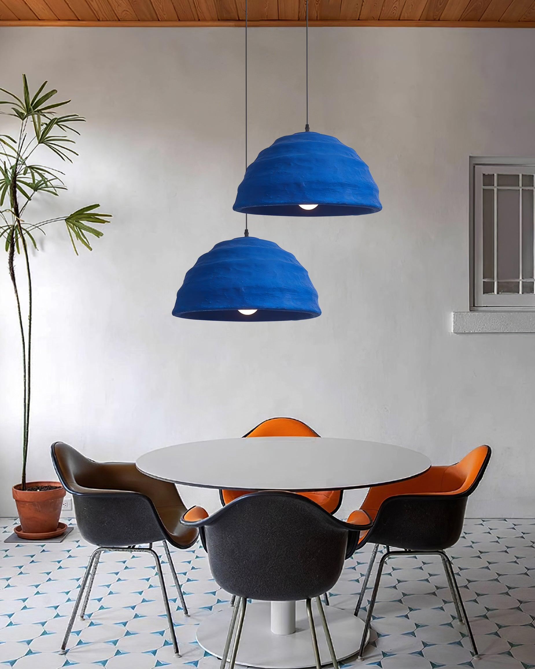 Pendant Lamp Dome Shade Blue Industrial - Neutralighting