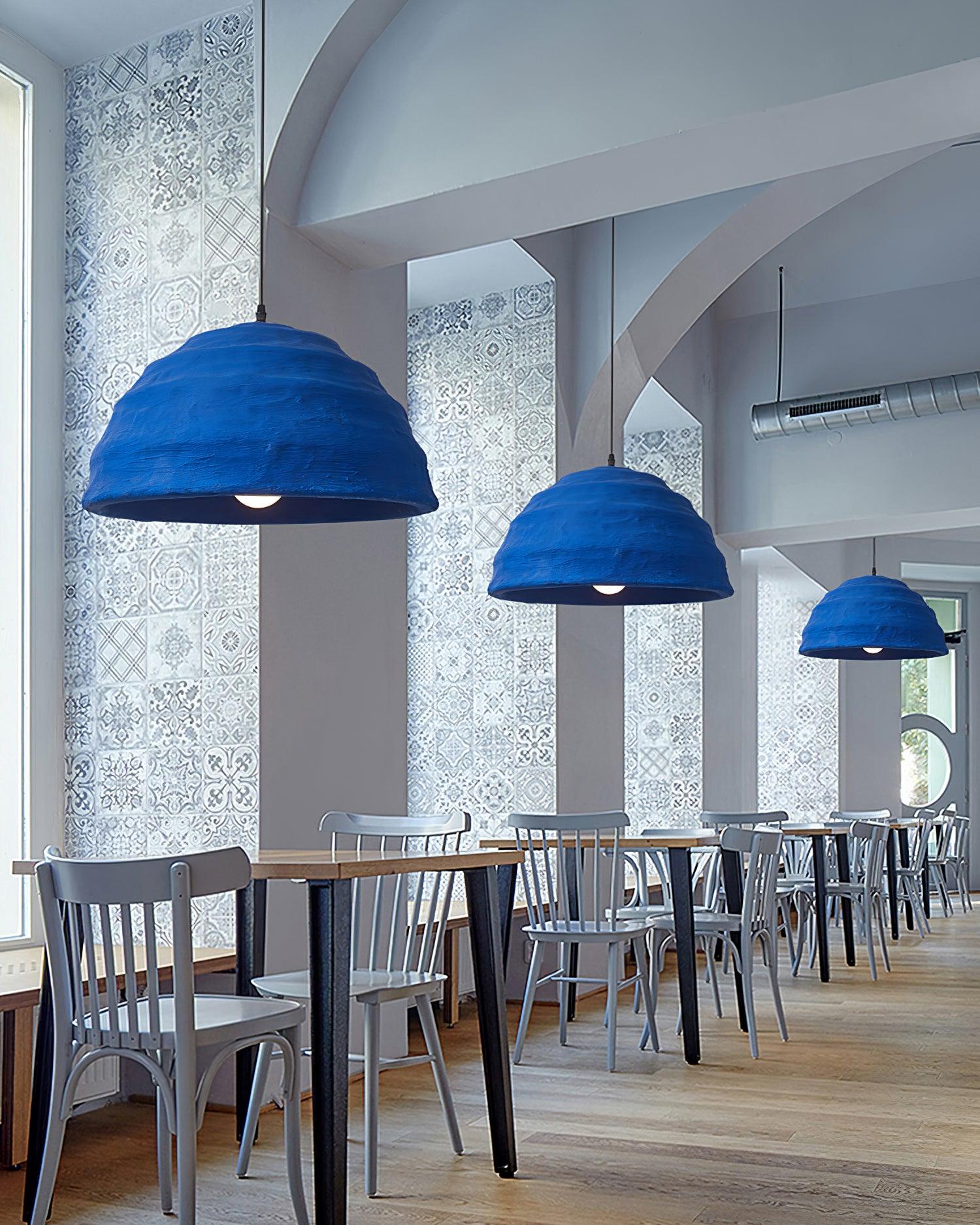 Pendant Lamp Dome Shade Blue Industrial - Neutralighting