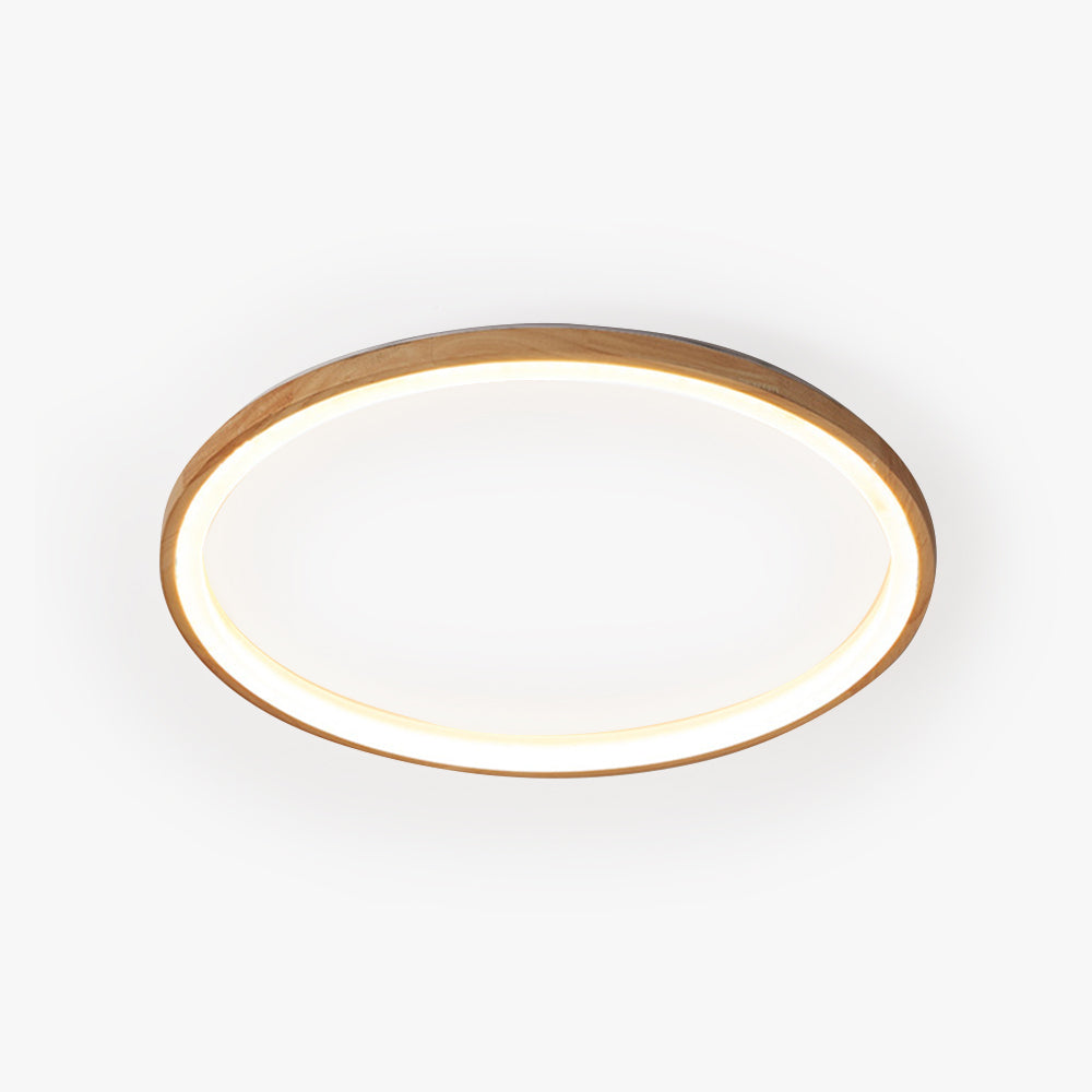 Muto Wood Inner Halo Flush Mount Ceiling Light - Neutralighting