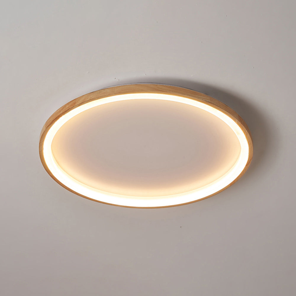 Muto Wood Inner Halo Flush Mount Ceiling Light - Neutralighting