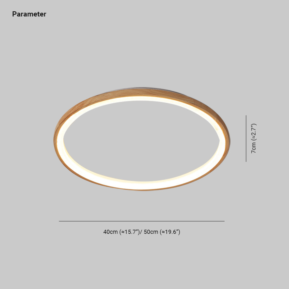 Muto Wood Inner Halo Flush Mount Ceiling Light - Neutralighting