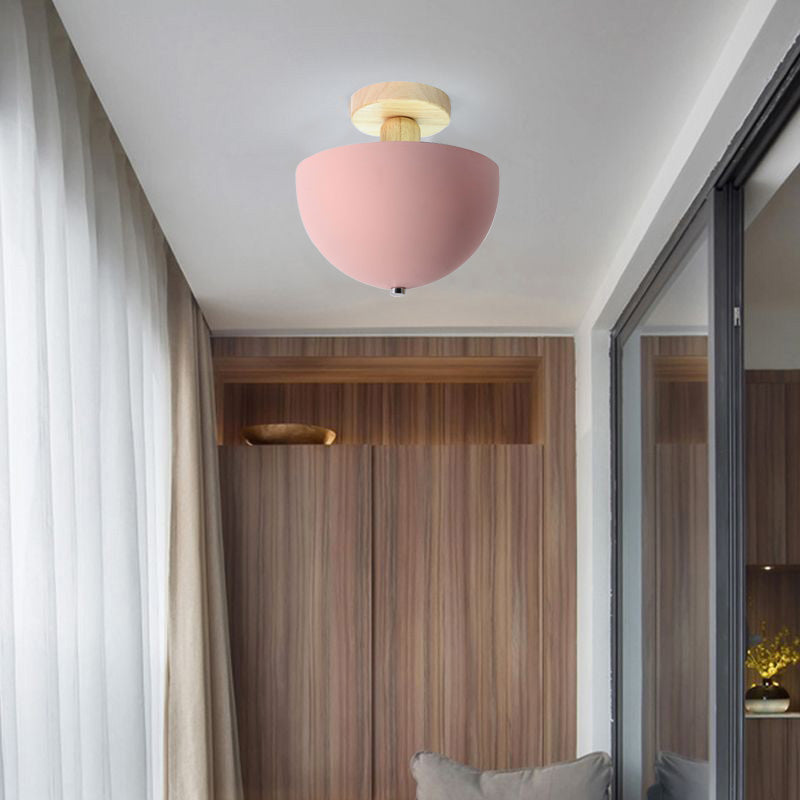 Muto Modern LED Wood Dome Ceiling Light - Neutralighting