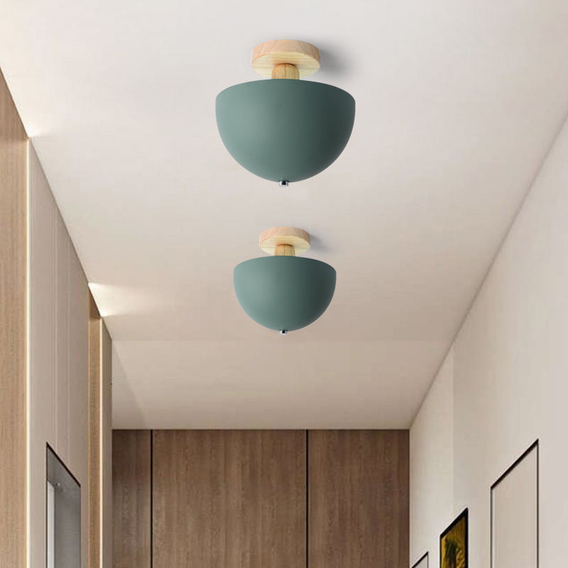 Muto Modern LED Wood Dome Ceiling Light - Neutralighting