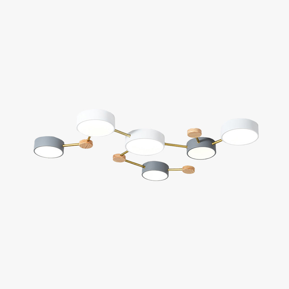 Arisha Modern LED Ceiling Light Acrylic Log Living Room Bedroom White Grey - Neutralighting