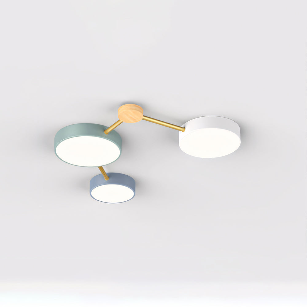 Arisha Modern LED Ceiling Light Acrylic Log Living Room Bedroom White Grey - Neutralighting