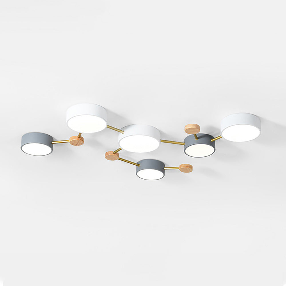 Arisha Modern LED Ceiling Light Acrylic Log Living Room Bedroom White Grey - Neutralighting