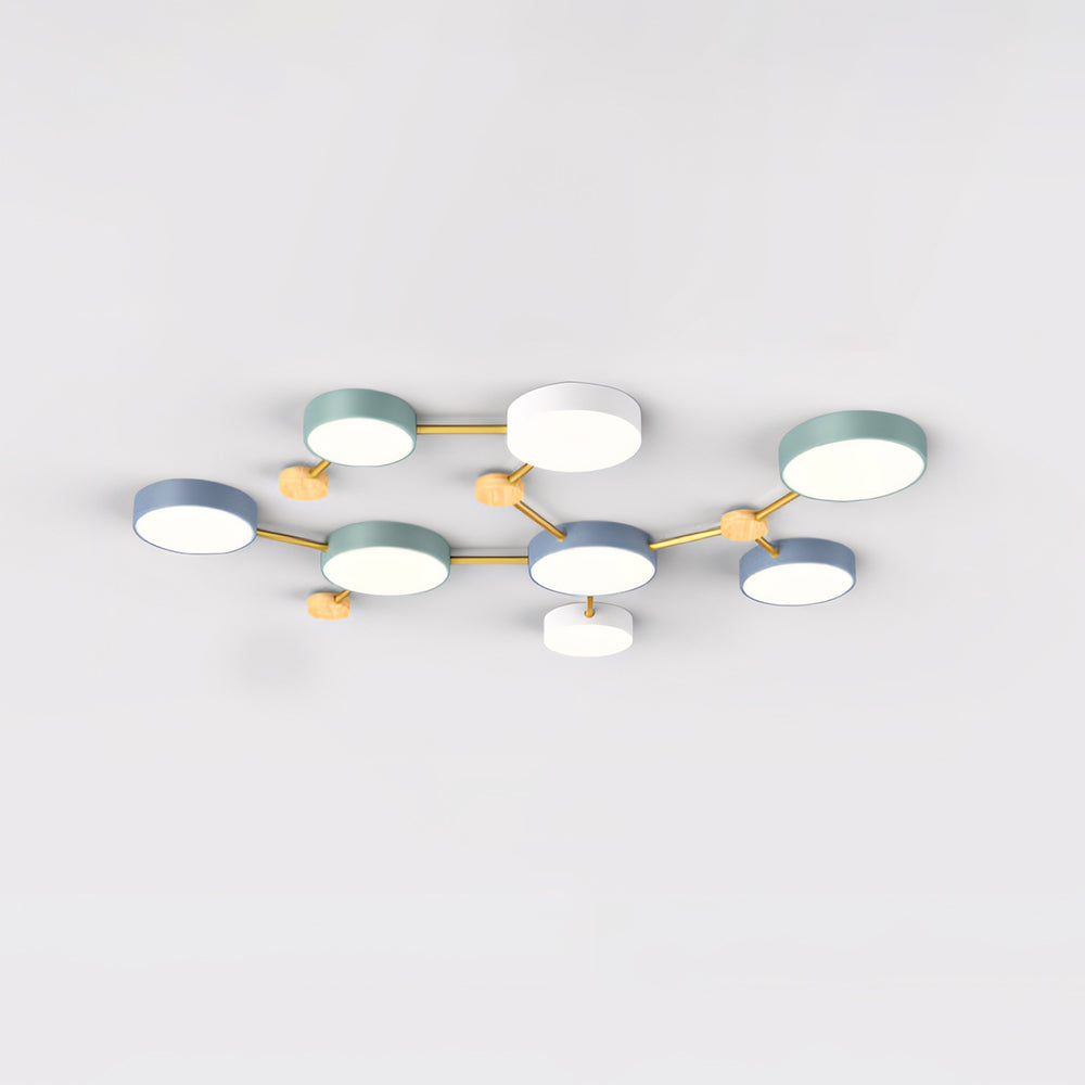 Arisha Modern LED Ceiling Light Acrylic Log Living Room Bedroom White Grey - Neutralighting