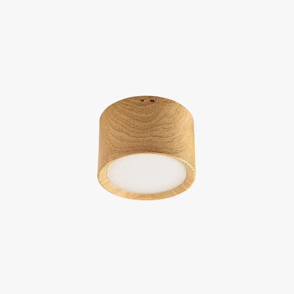 Arisha Modern Round Flush Mount Ceiling Light, Wood/Black, Living Room - Neutralighting
