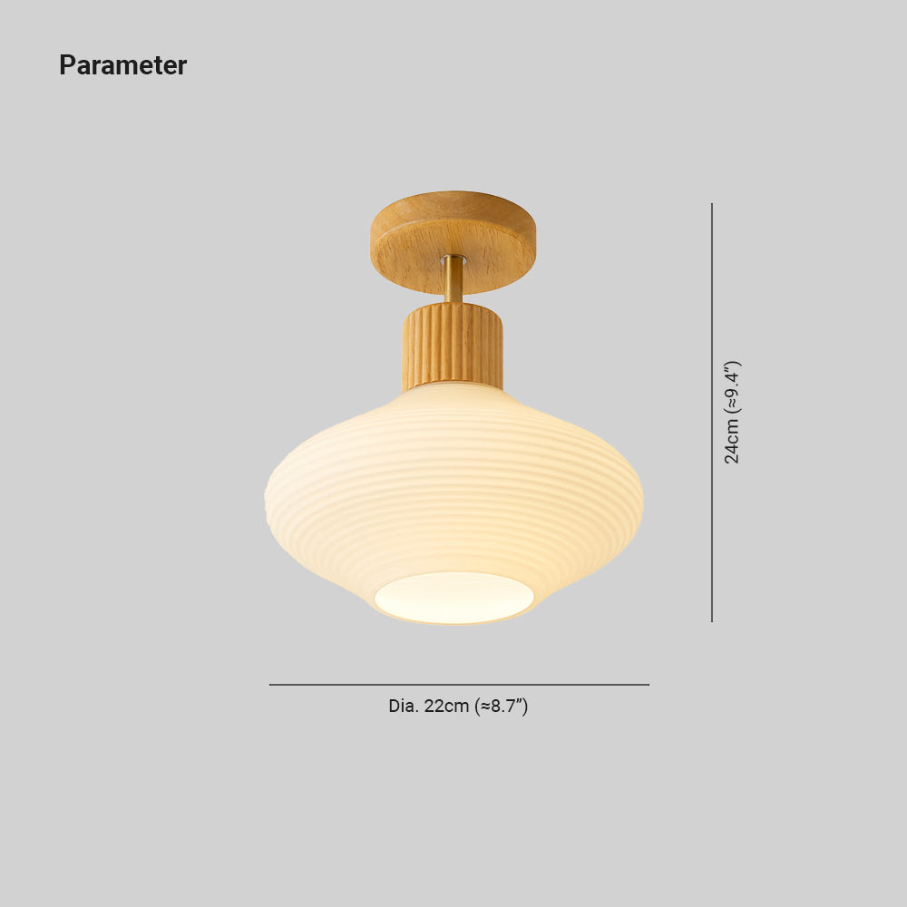 Arisha Minimalist Flush Mount Ceiling Light Wood/Walnut Hallway - Neutralighting
