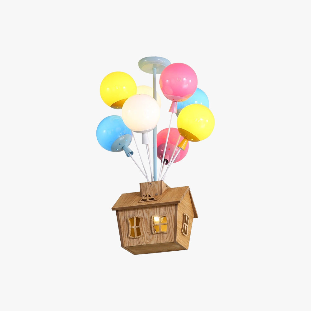 Aria Designer Flush Mount Ceiling Light Wood Children's Room