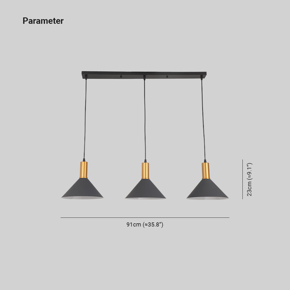 Arisha Modern Minimalist Conic Industrial Cluster Pendant Light, Blue, Metal - Neutralighting
