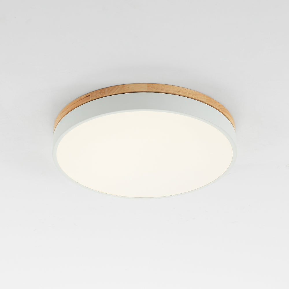 Aria Nordic LED Round Flush Mount Ceiling Light Wood Color - Neutralighting