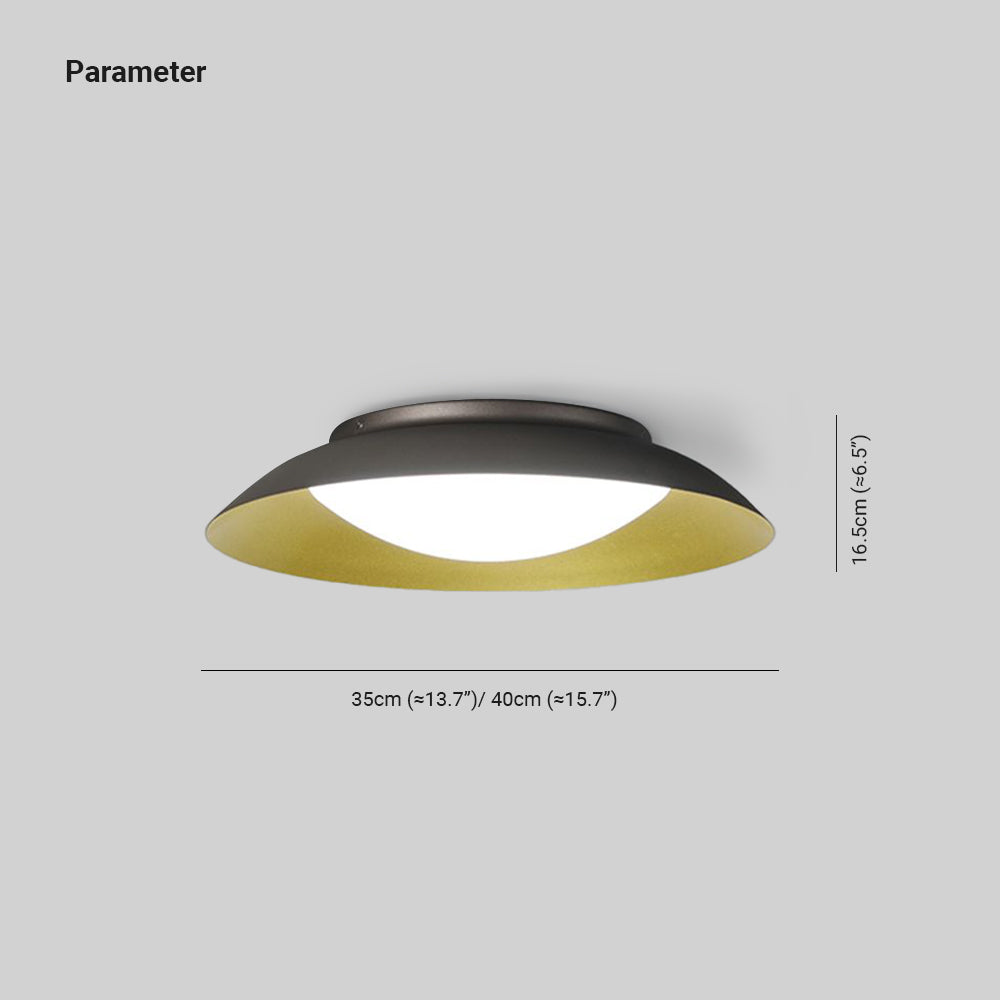 Arisha Round Metal Flush Mount Ceiling Light, Brass - Neutralighting