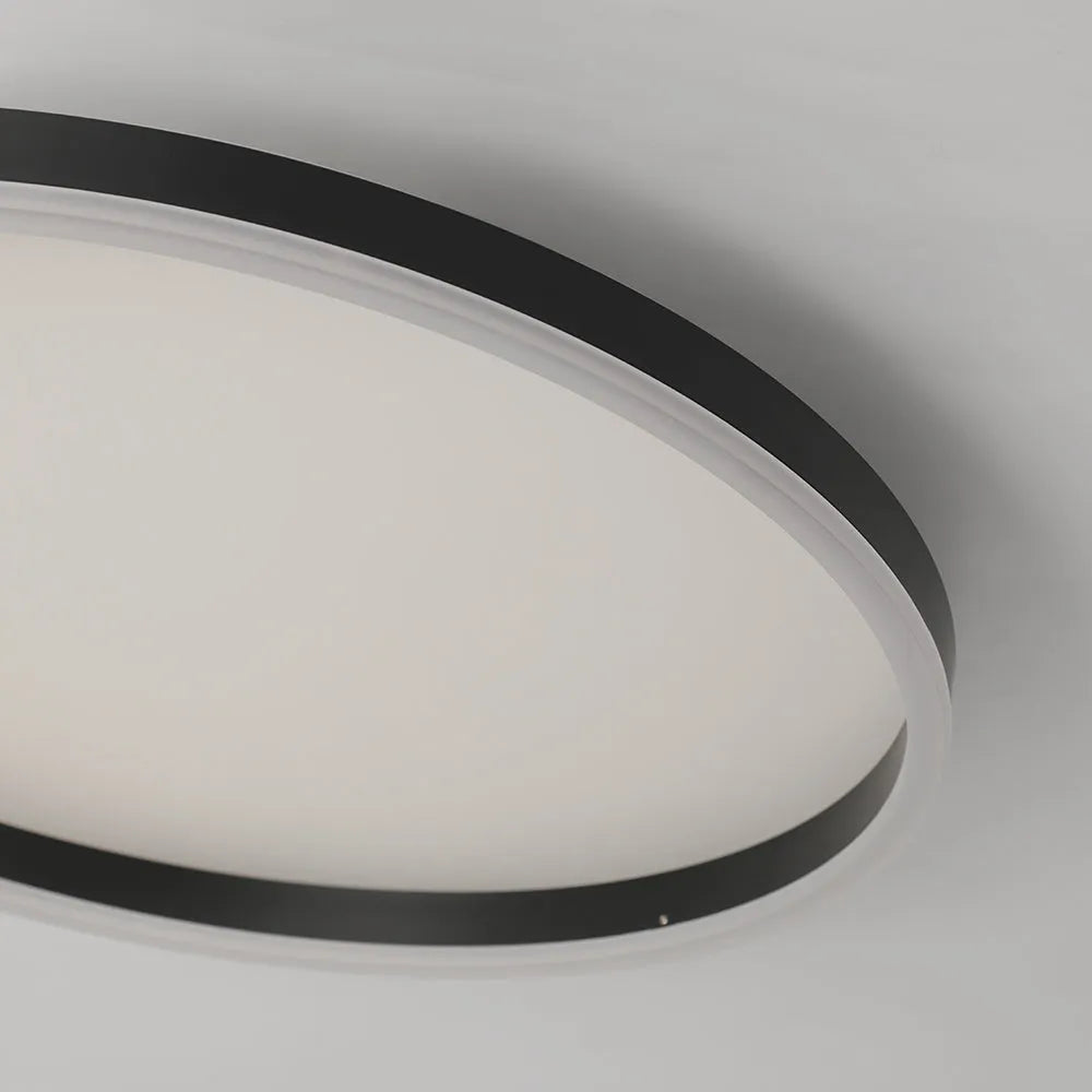 Arisha Minimalist Ring Metal Flush Mount Ceiling Light, Black - Neutralighting