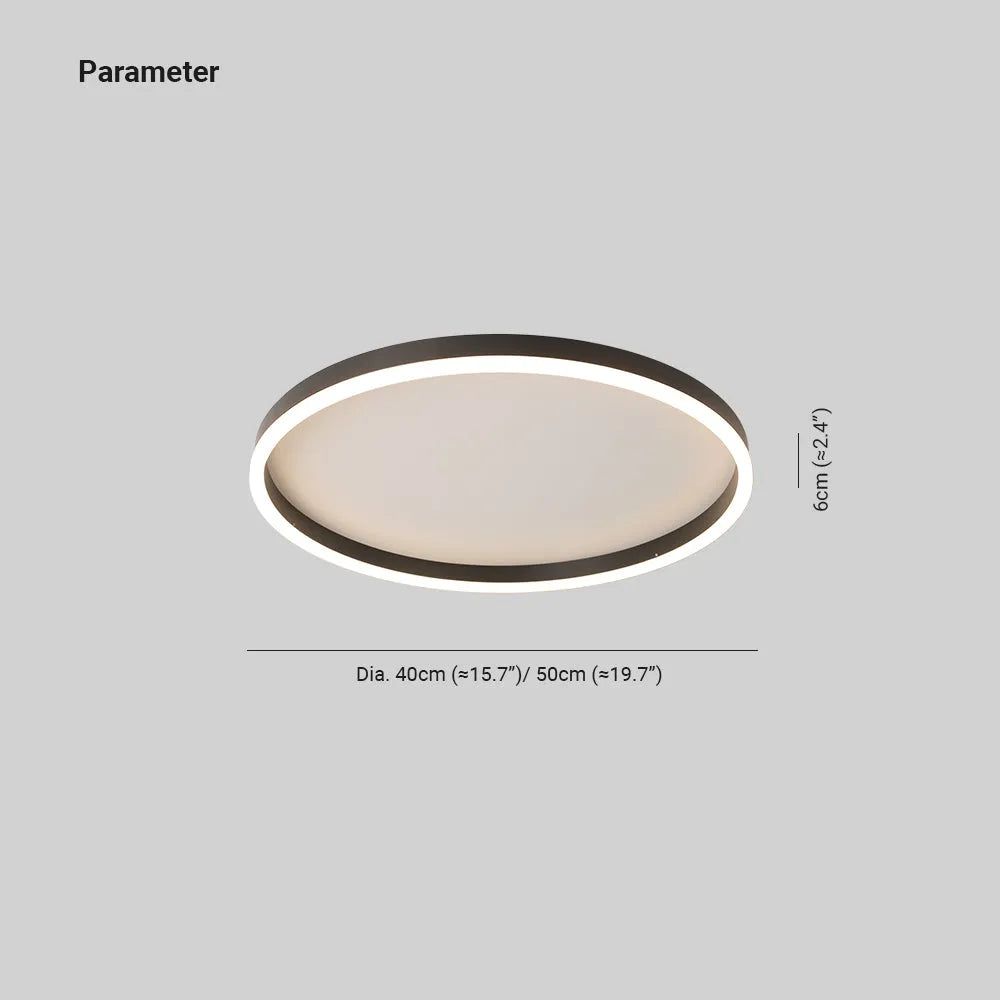 Arisha Minimalist Ring Metal Flush Mount Ceiling Light, Black - Neutralighting