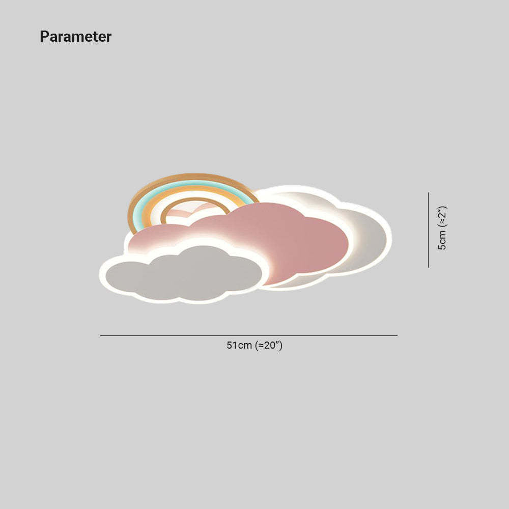 Aria Modern Cloud/Rainbow Flush Mount Ceiling Light Pink/White - Neutralighting