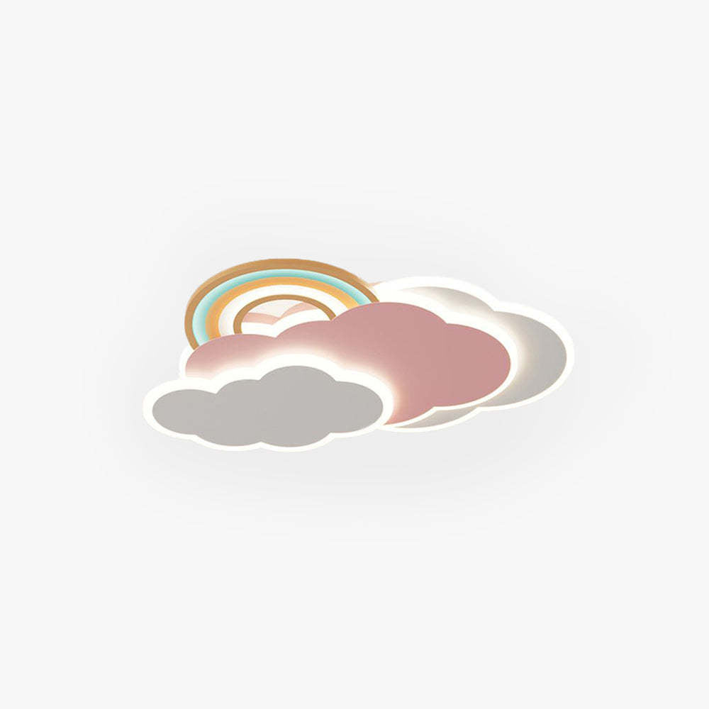 Aria Modern Cloud/Rainbow Flush Mount Ceiling Light Pink/White - Neutralighting