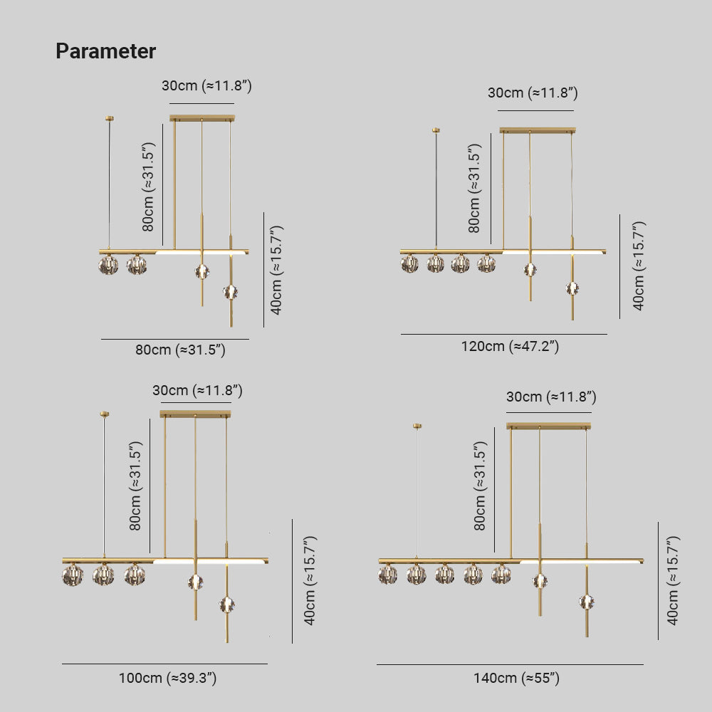 Kristy Metal & Crystal Pendant Light, Gold - Neutralighting