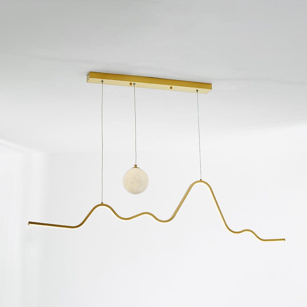 Arisha Minimalist Wavy Metal Pendant Light, Black/White/Gold - Neutralighting