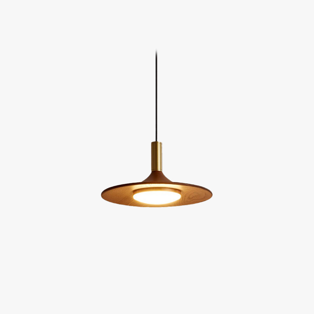 Arisha Rustic Cap-shaped Wooden Pendant Light, Natural Wood - Neutralighting
