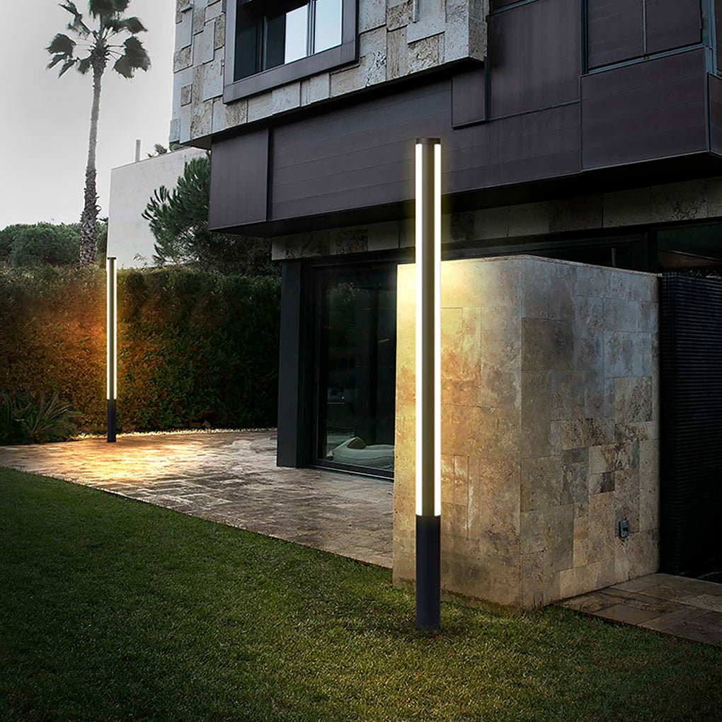 Ray Column Double Light Strip Outdoor Path Light, Black - Neutralighting