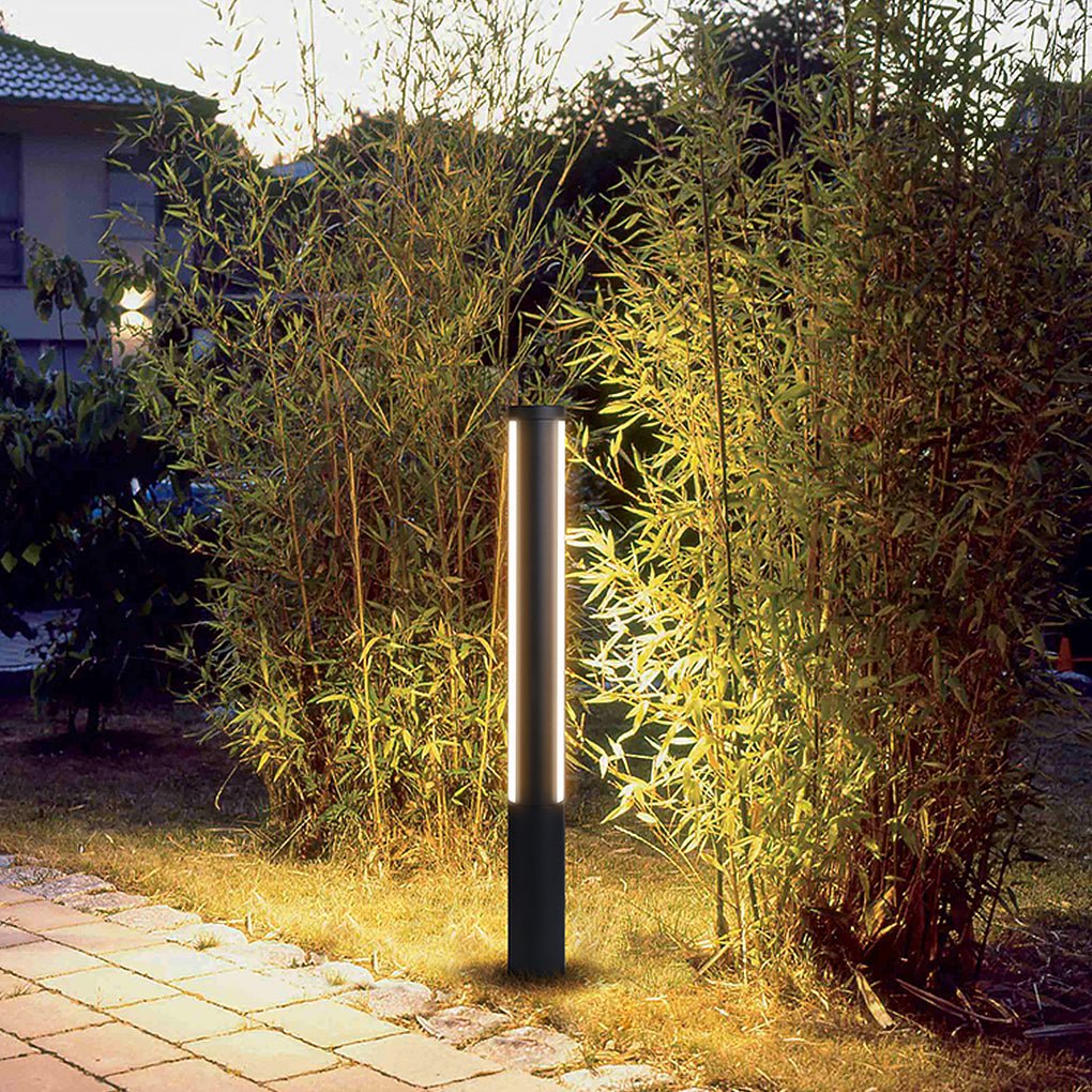 Ray Column Double Light Strip Outdoor Path Light, Black - Neutralighting