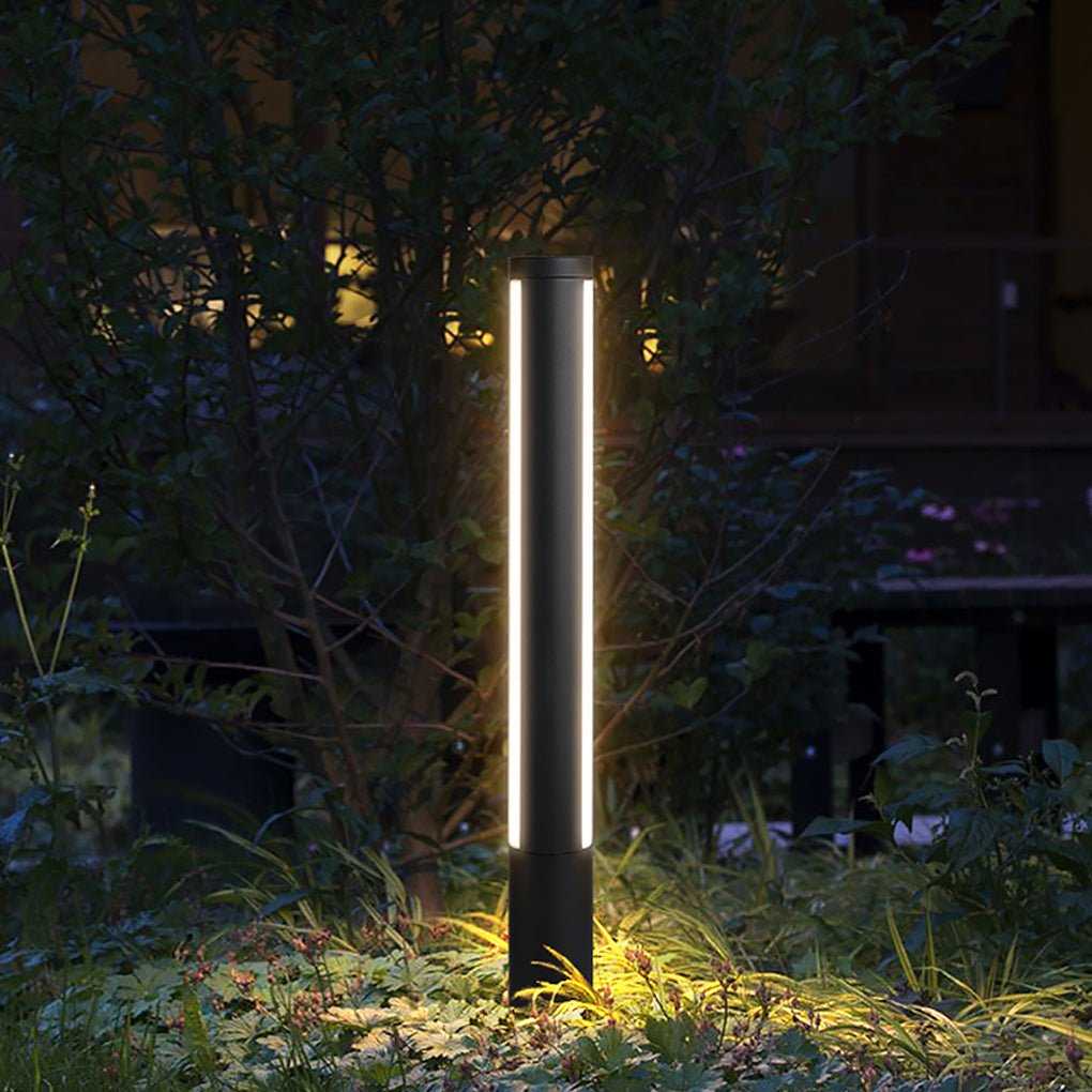 Ray Column Double Light Strip Outdoor Path Light, Black - Neutralighting