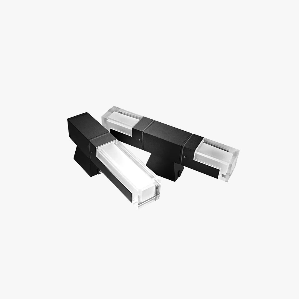 Ray Modern Rectangular Double- Head Metal Outdoor Wall Lamp - Neutralighting