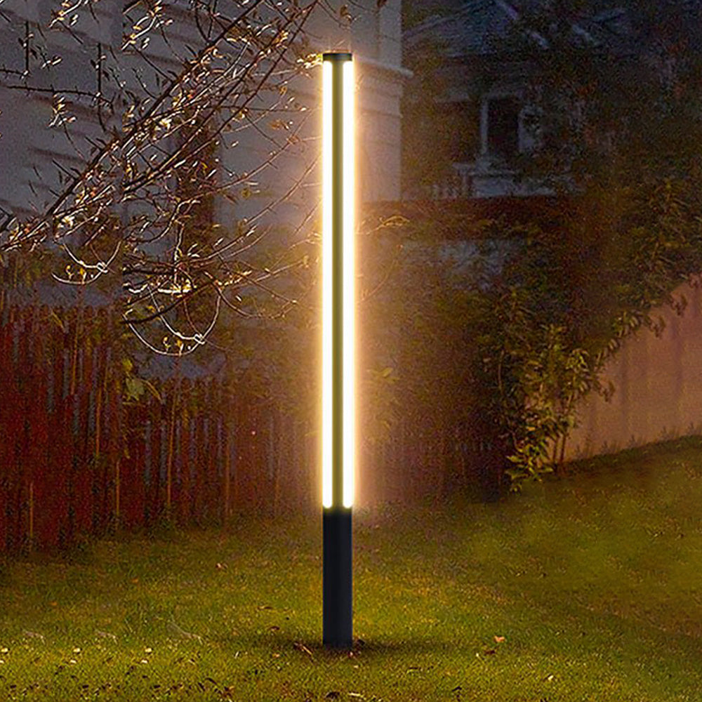 Ray Column Double Light Strip Outdoor Path Light, Black - Neutralighting